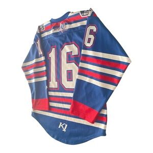 K 1 Sportswear Blue and Red Striped Hockey Jersey Youth Sz XL